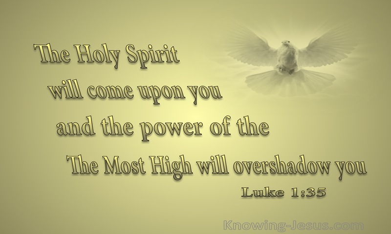 Luke 1:35 The Holy Spirit Will Come Upon You (gold)